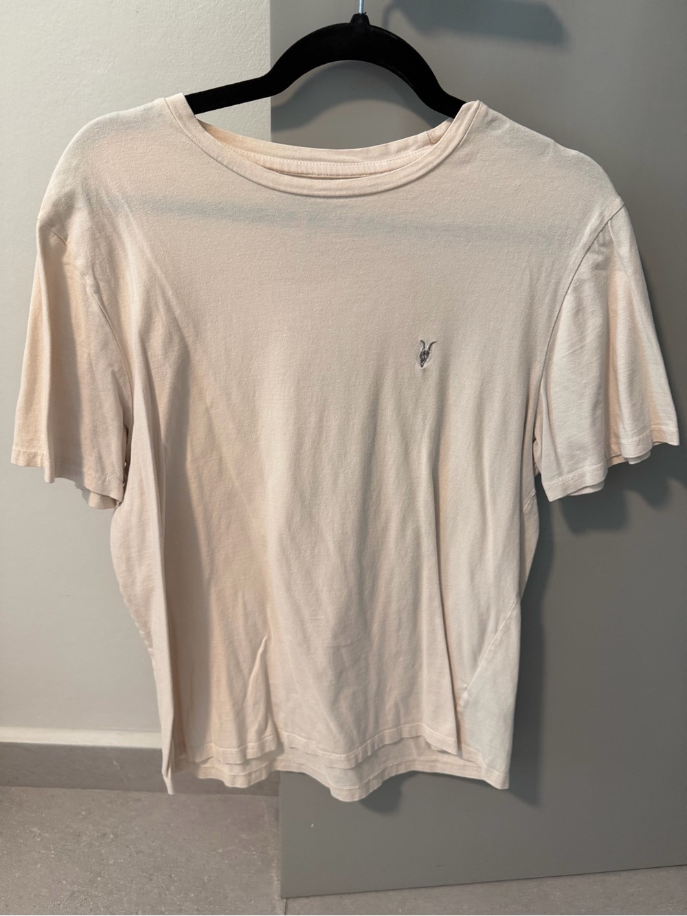 Allsaints Men's Cream Short-Sleeve Crewneck T-Shirt